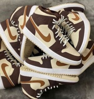 Nikee Air jordan 1 Mid Se Brown Basalt Oatmeal