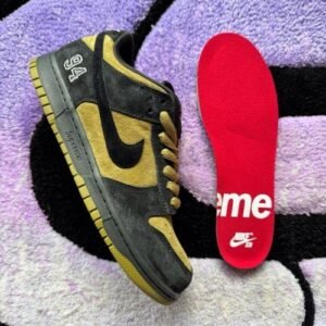 supreme x Nikee sb dunk low camper green camper green black