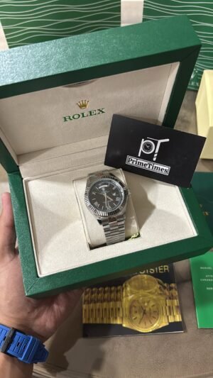 ROLEX DAY DATE SLIVER BLACK