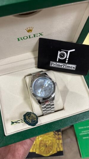 ROLEX DAY DATE SILVER TIFFANY