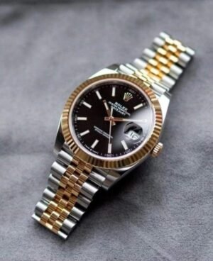 Rolex Oyster Perpetual Date Just 2Ton-Gold-Black