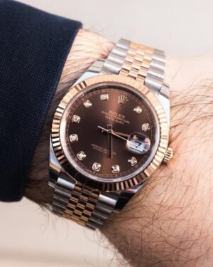 Rolex Oyster Perpetual Date Just 2Ton-Copper-Brown Diamond