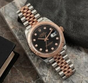 Rolex Oyster Perpetual Date Just 2Ton-Copper-Black Diamond