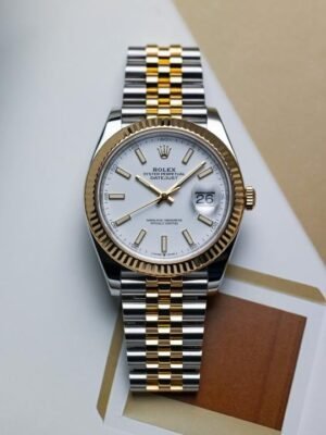 Rolex Oyster Perpetual Date Just 2Ton-Gold-White