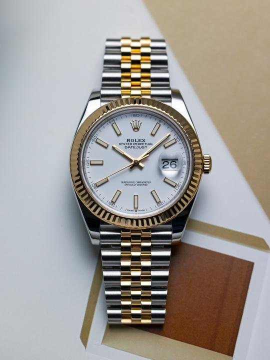 Rolex Oyster Perpetual Date Just 2Ton-Gold-White