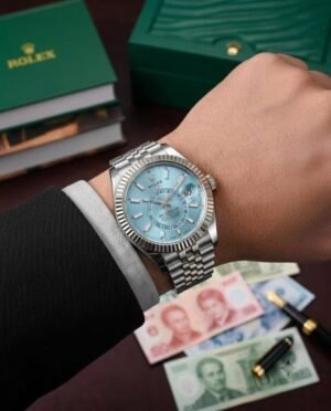Rolex Oyster Perpetual Sky Dweller Silver-Sky Blue