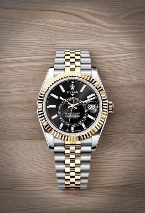 Rolex Oyster Perpetual Sky Dweller 2Ton-Gold-Black